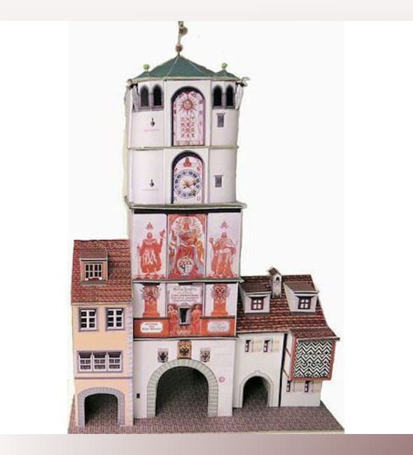 Бумажная модель Башня Ravensburger Tor (Ванген-им-Алльгой, Германия), масштаб 1:87