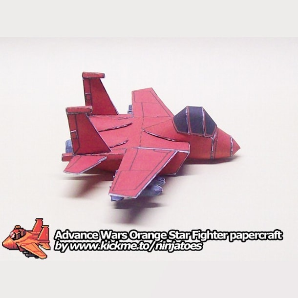 Бумажная модель Истребитель Orange Star Fighter (Advance Wars)