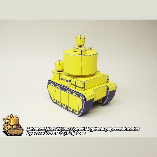 Бумажная модель Танк Yellow Comet Megatank (Advance Wars)