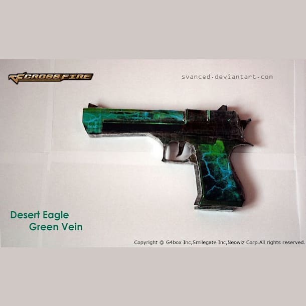 Бумажная модель Пистолет Desert Eagle Green Vein (Crossfire)