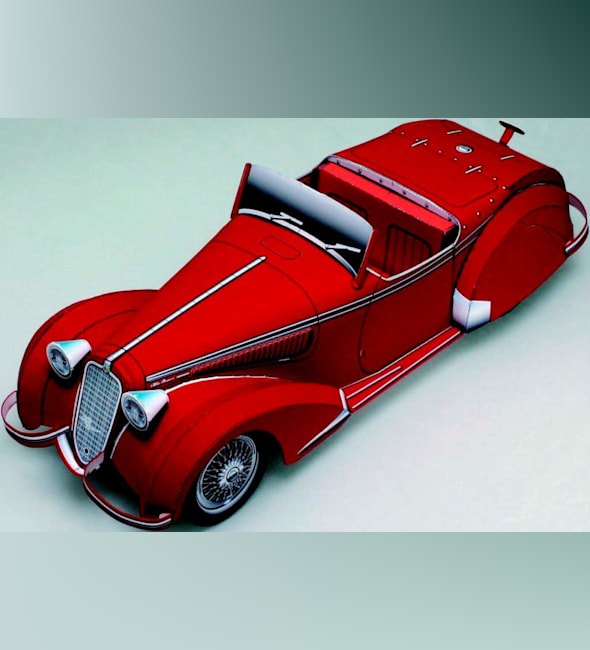 Бумажная модель Автомобиль Alfa Romeo 8C2900B Corto