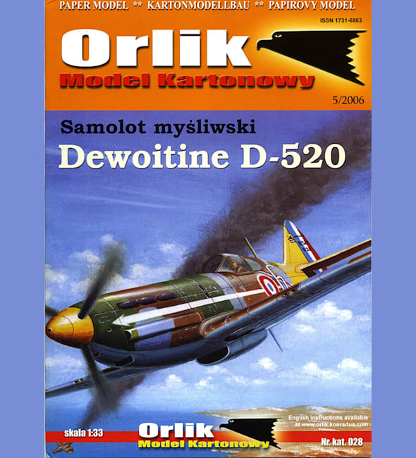 Журнал Orlik - 028 - Истребитель Dewoitine D.520