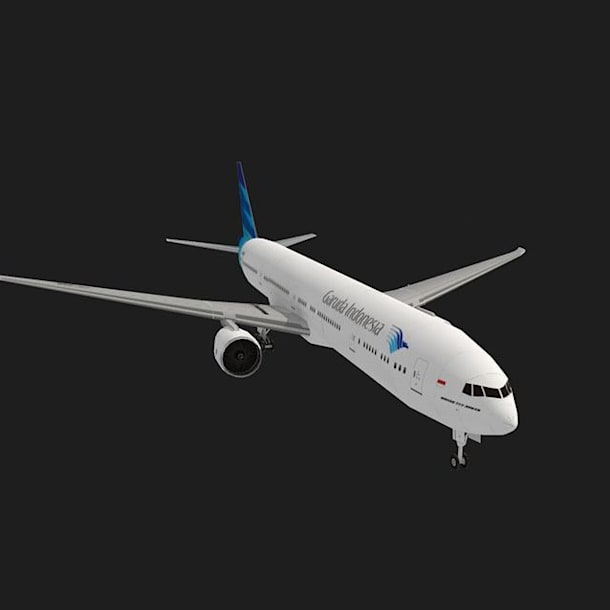 Бумажная модель Авиалайнер Boeing 777 Garuda Indonesia