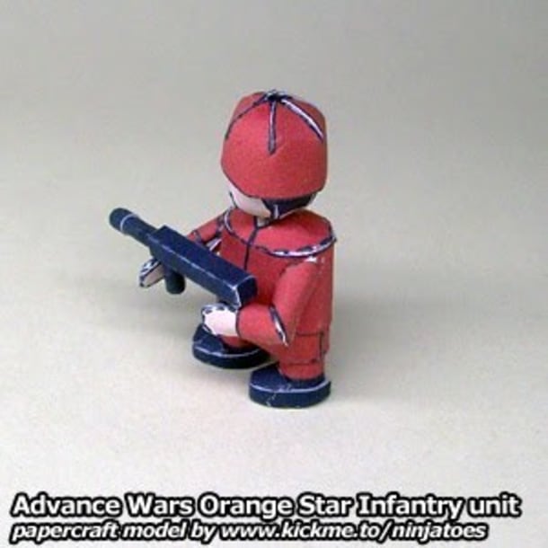 Бумажная модель Пехотинец Orange Star Infantry (Advance Wars)