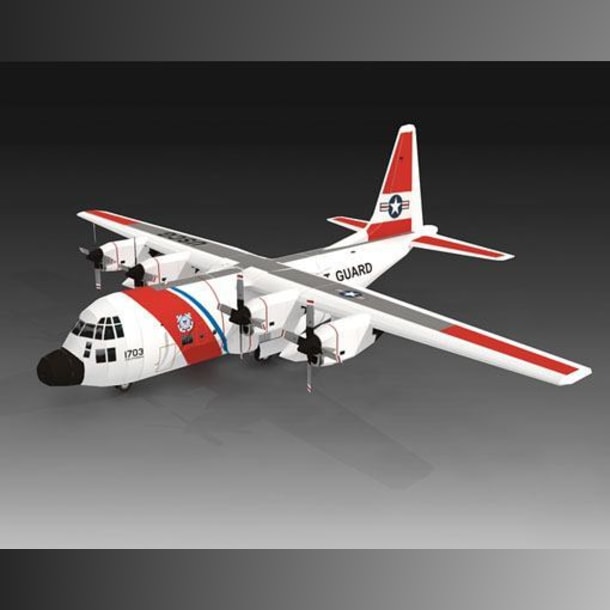 Бумажная модель Самолет Lockheed HC-130H Береговая охрана США