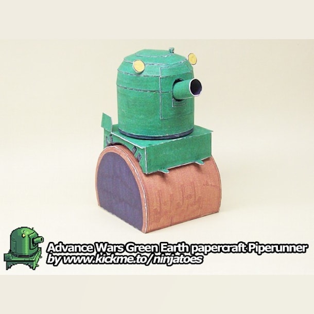 Бумажная модель Пушка Green Earth Piperunner (Advance Wars)