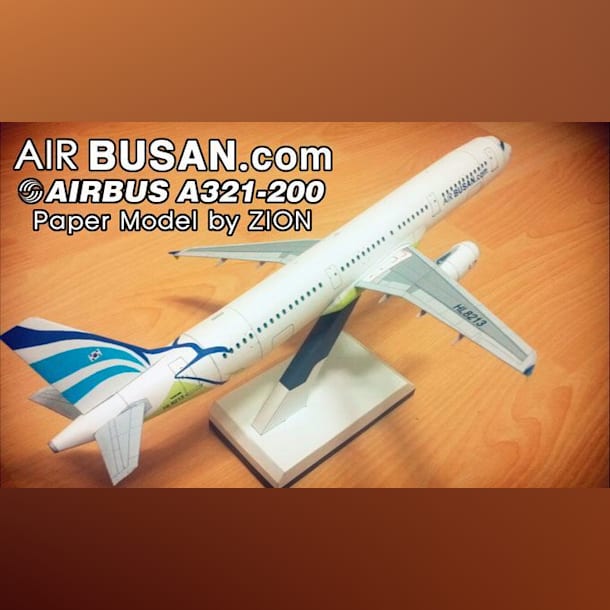 Бумажная модель Авиалайнер Airbus A320 Air Busan