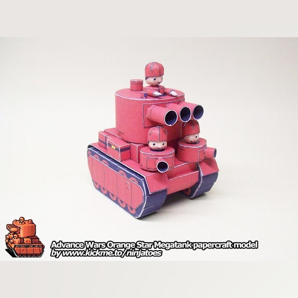 Бумажная модель Танк Orange Star Megatank (Advance Wars)