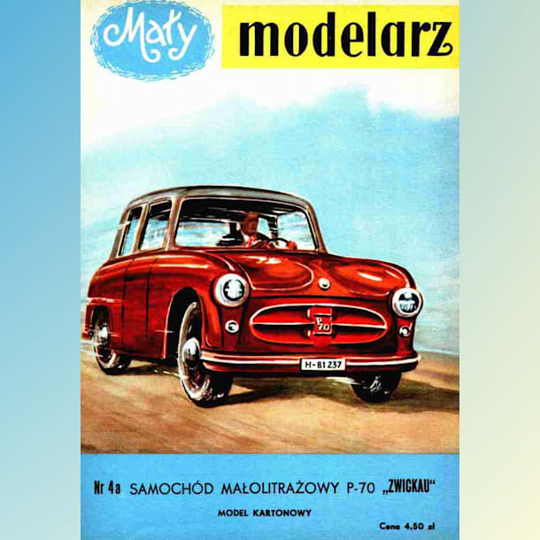 Журнал Maly Modelarz - 4/1958 - Автомобиль P70 Zwickau