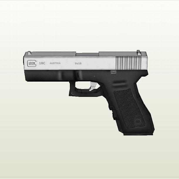 Бумажная модель Пистолет Glock 18C