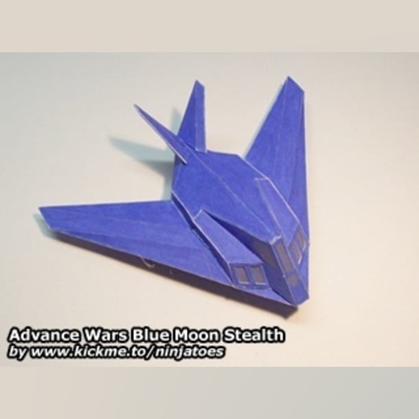 Бумажная модель Стелс-истребитель Blue Moon Stealth Fighter (Advance Wars)