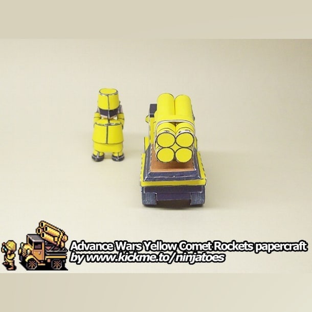 Бумажная модель Ракетная установка Yellow Comet Rockets (Advance Wars)