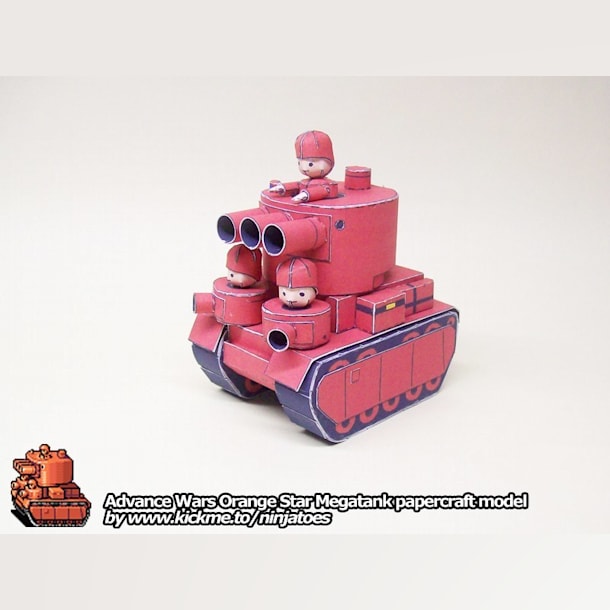 Бумажная модель Танк Orange Star Megatank (Advance Wars)