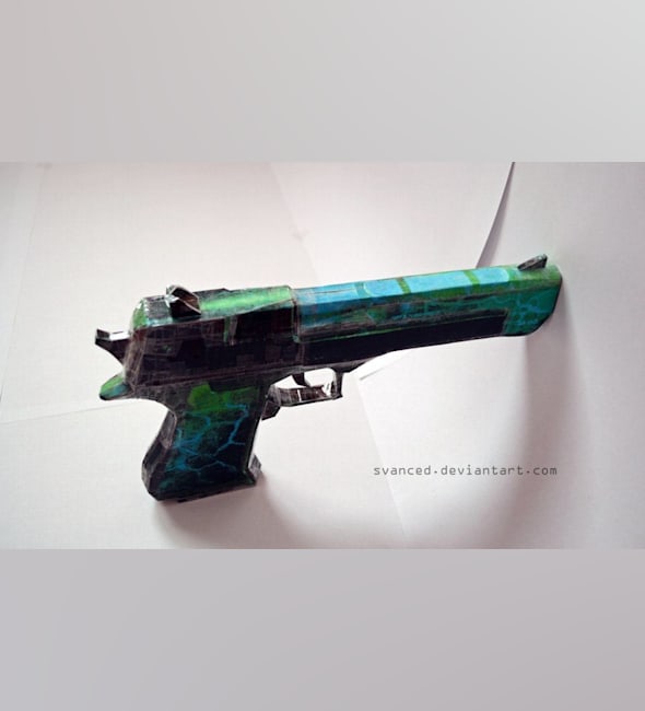 Бумажная модель Пистолет Desert Eagle Green Vein (Crossfire)