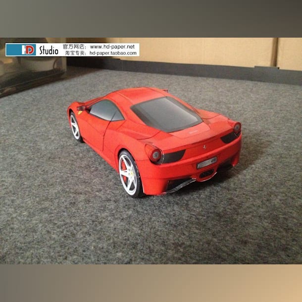 Бумажная модель Автомобиль Ferrari 458 Italia