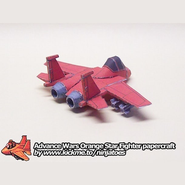 Бумажная модель Истребитель Orange Star Fighter (Advance Wars)