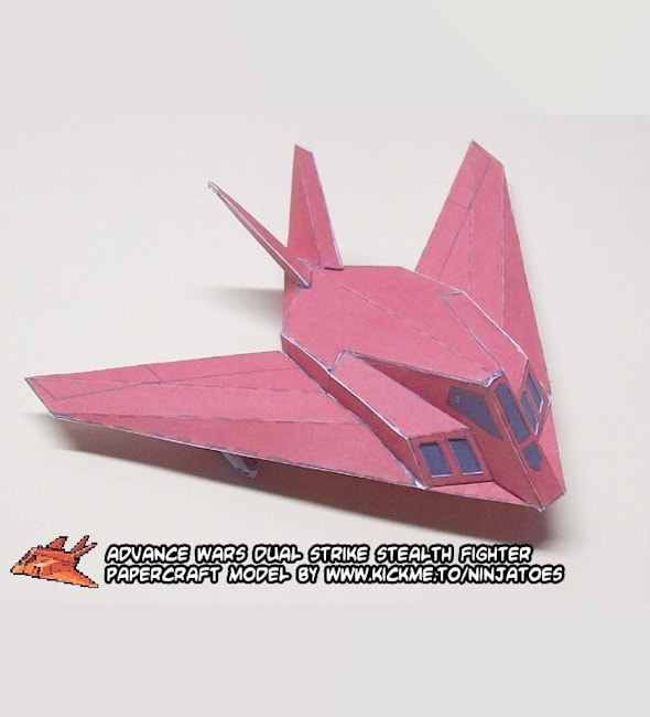 Бумажная модель Стелс-истребитель Orange Star Stealth Fighter (Advance Wars)