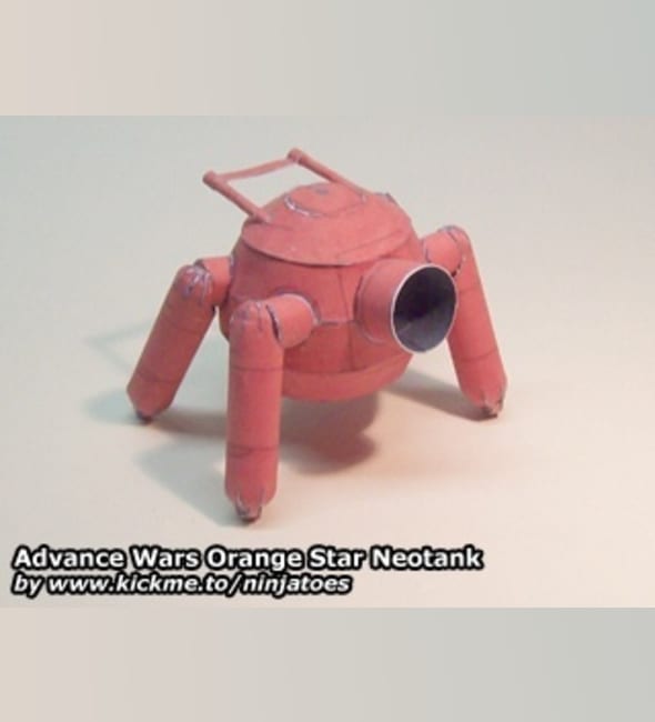 Бумажная модель Танк Orange Star Neotank (Advance Wars)