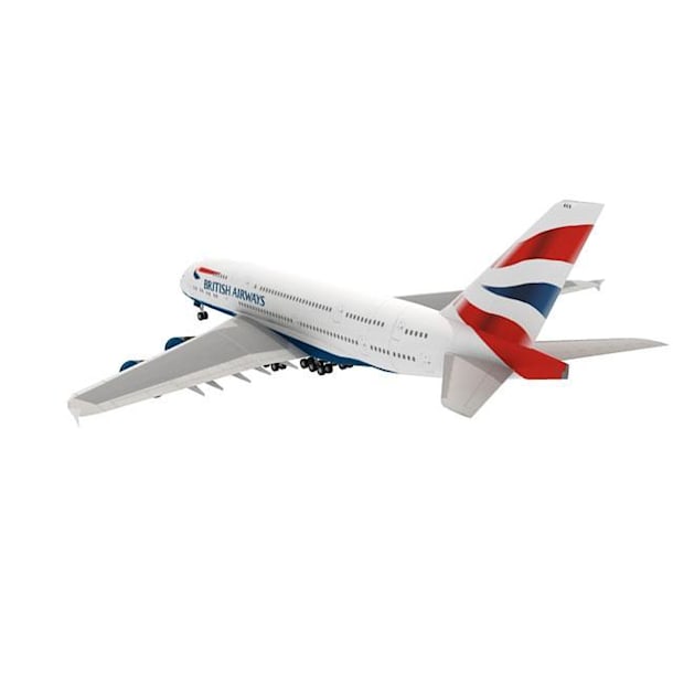 Бумажная модель Авиалайнер Airbus A380 British Airways