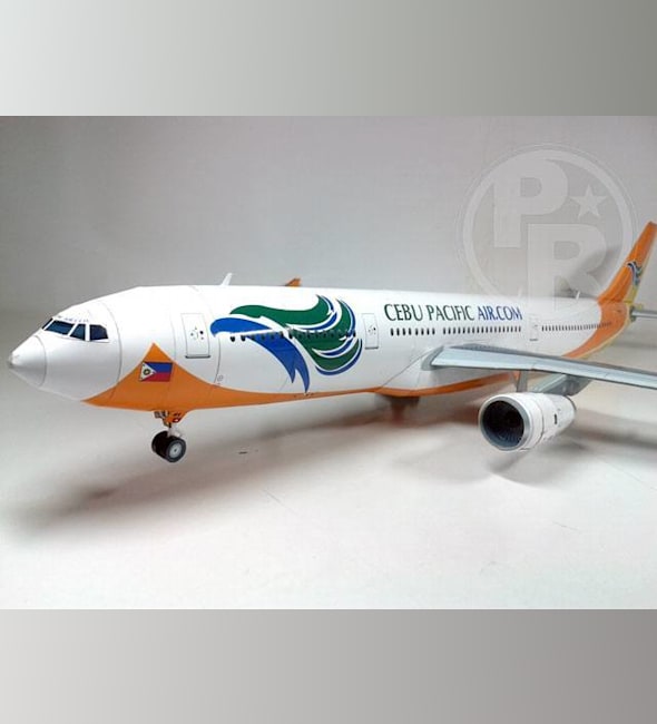 Бумажная модель Авиалайнер Airbus A330 Cebu Pacific