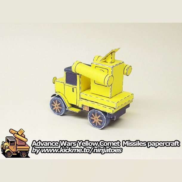 Бумажная модель Зенитная установка Yellow Comet Missiles (Advance Wars)