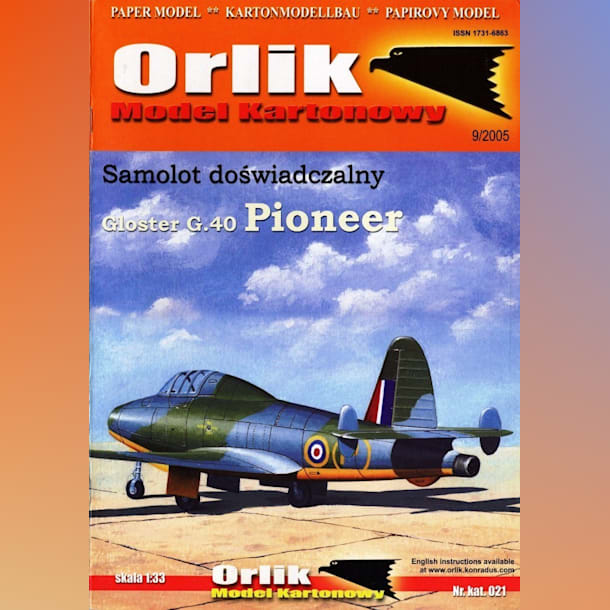 Журнал Orlik - 021 - Экспериментальный самолет Gloster G-40 Pioneer