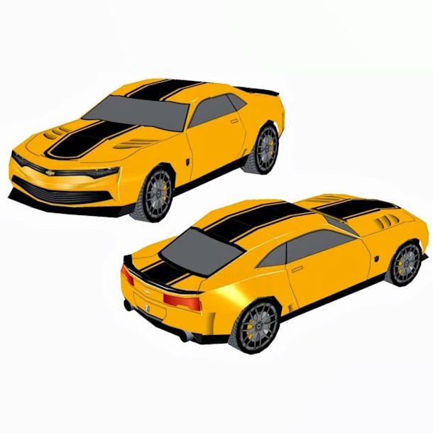 Бумажная модель Автомобиль Chevrolet Camaro 2014 (Трансформеры)