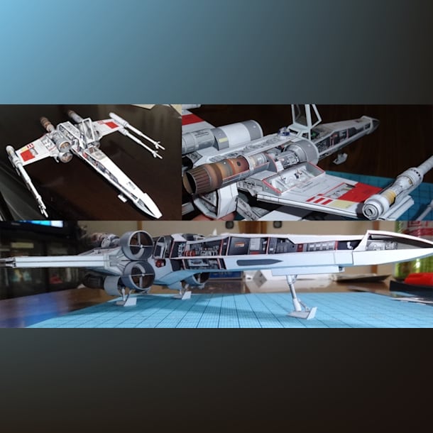 Бумажная модель Звездный истребитель X-wing (Звездные войны)