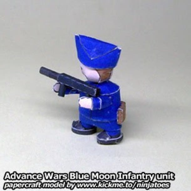 Бумажная модель Пехотинец Blue Moon Infantry (Advance Wars)