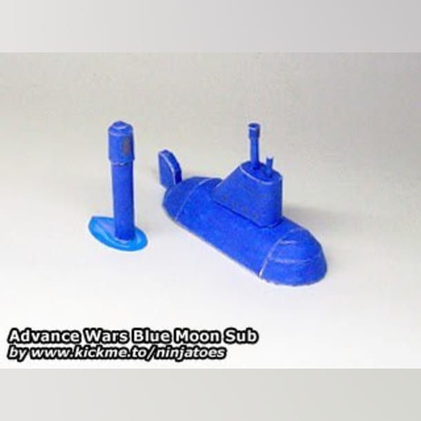 Бумажная модель Подводная лодка Blue Moon Sub (Advance Wars)