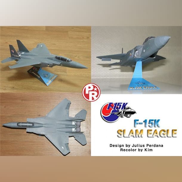 Бумажная модель Истребитель F-15K Slam Eagle