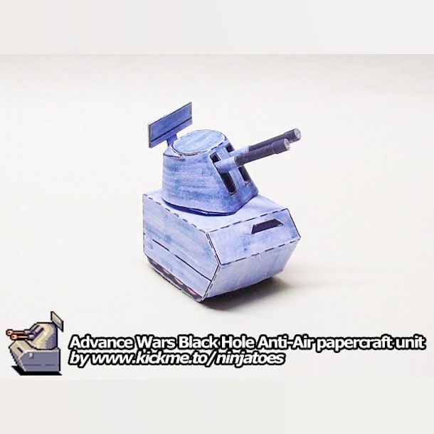 Бумажная модель Зенитная установка Black Hole Anti-Air (Advance Wars)