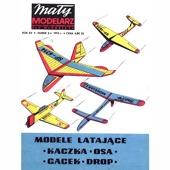 Maly Modelarz - 5/1972 - Контурные модели самолетов Kaszka, Osa, Gacek, Drop