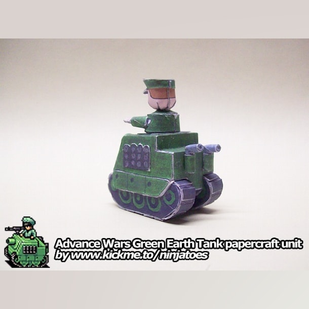 Бумажная модель Танк Green Earth Tank (Advance Wars)