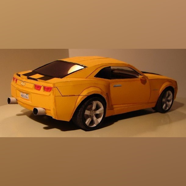 Бумажная модель Трасформер Бамблби Chevrolet Camaro 2009 (Трансформеры)