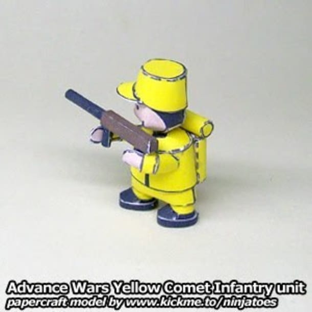 Бумажная модель Пехотинец Yellow Comet Infantry (Advance Wars)