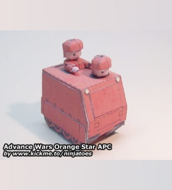 Бумажная модель Бронетранспортер Orange Star APC (Advance Wars)