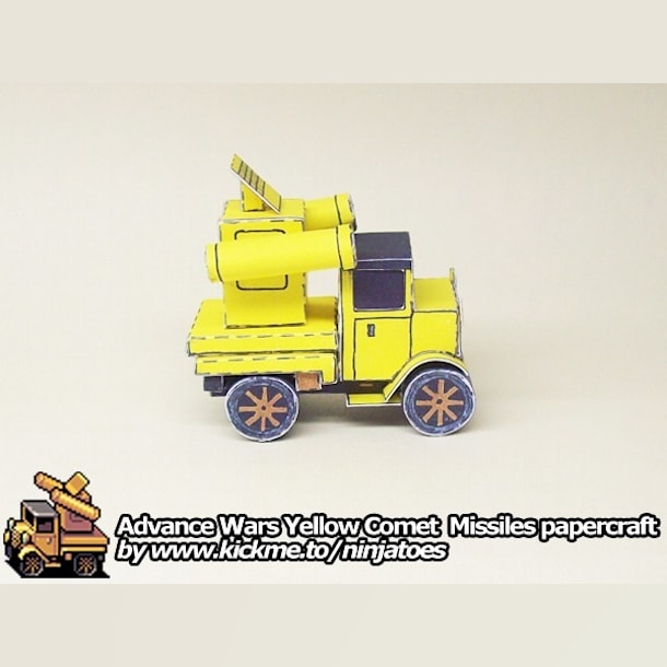 Бумажная модель Зенитная установка Yellow Comet Missiles (Advance Wars)