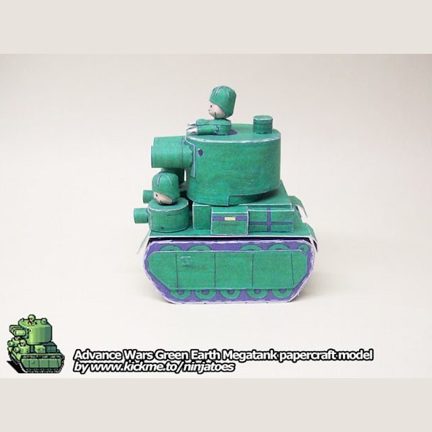 Бумажная модель Танк Green Earth Megatank (Advance Wars)