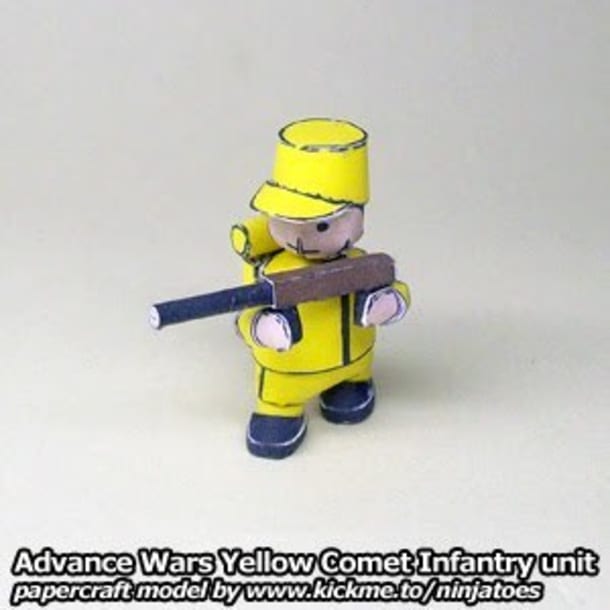 Бумажная модель Пехотинец Yellow Comet Infantry (Advance Wars)