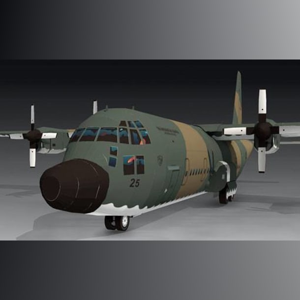 Бумажная модель Самолет Lockheed L-100-30 Hercules