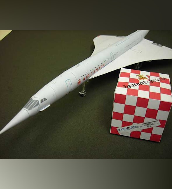 Бумажная модель Сверхзвуковой пассажирский самолет Aerospatiale-BAC Concorde Air Canada