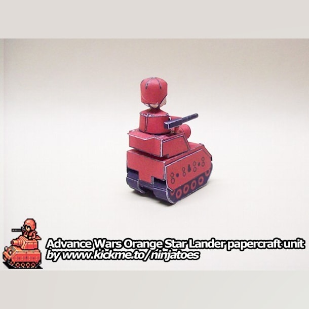 Бумажная модель Танк Orange Star Tank (Advance Wars)