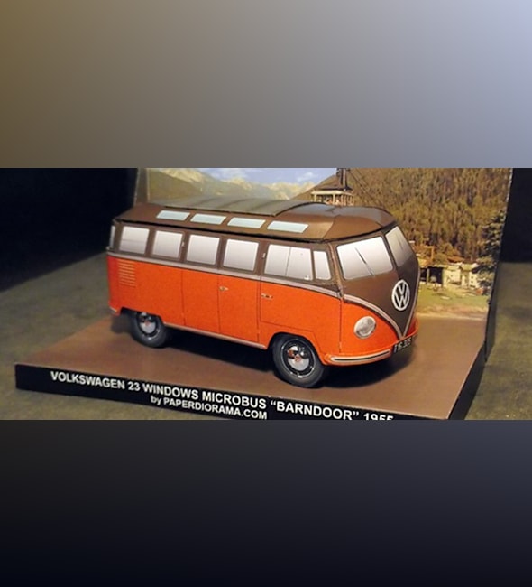 Бумажная модель Автомобиль Volkswagen Transporter T1 Bardoor