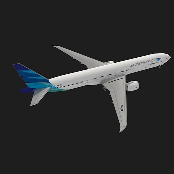 Бумажная модель Авиалайнер Boeing 777 Garuda Indonesia