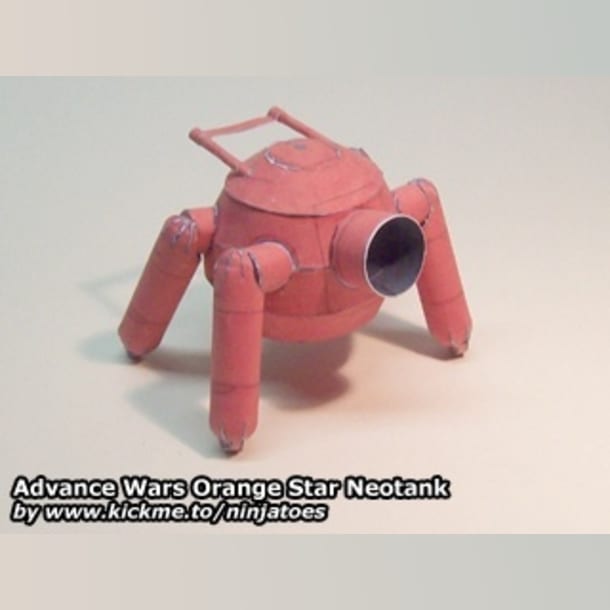 Бумажная модель Танк Orange Star Neotank (Advance Wars)