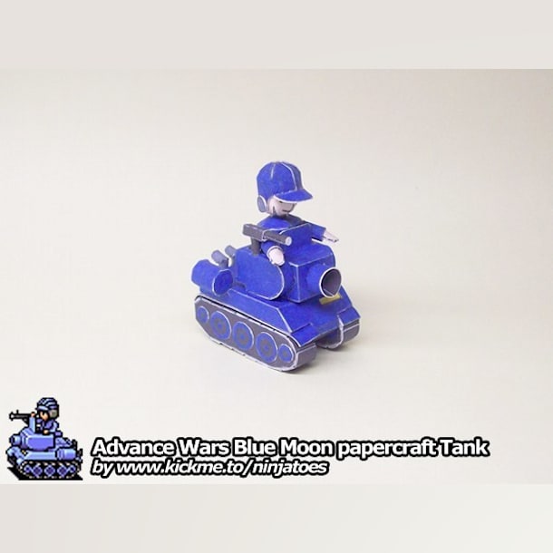 Бумажная модель Танк Blue Moon Tank (Advance Wars)