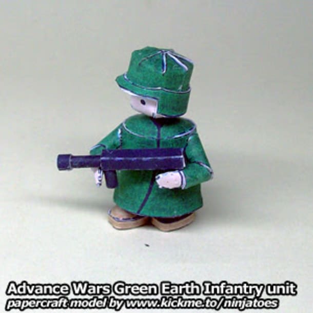 Бумажная модель Пехотинец Green Earth Infantry (Advance Wars)