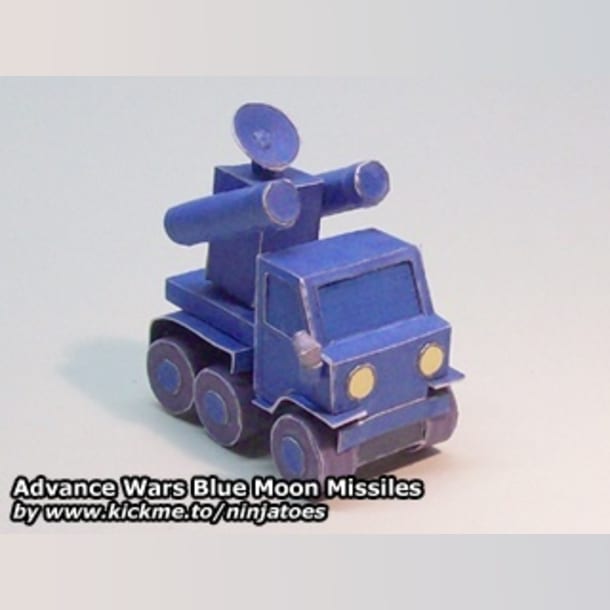 Бумажная модель Зенитная установка Blue Moon Missiles (Advance Wars)