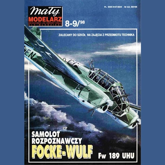 Maly Modelarz - 8-9/1998 - Самолет-разведчик Focke-Wulf Fw 189 Uhu